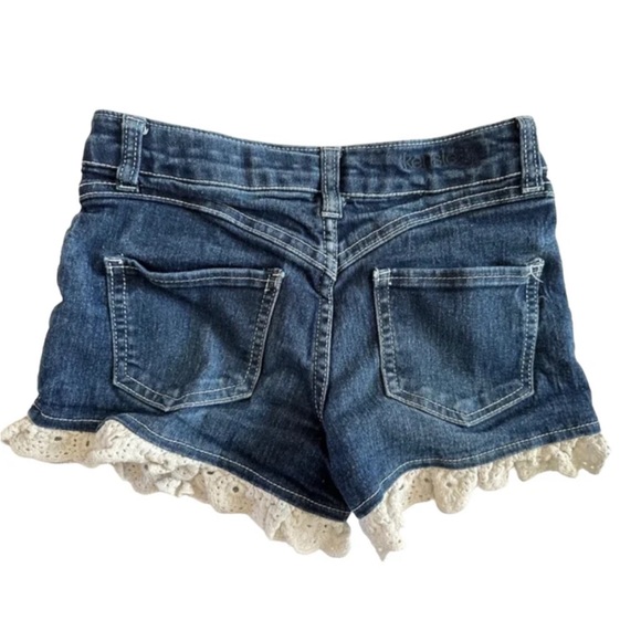 Kensie Girl Denim Embroidered Lace Trim size 10 Shorts - Picture 2 of 8